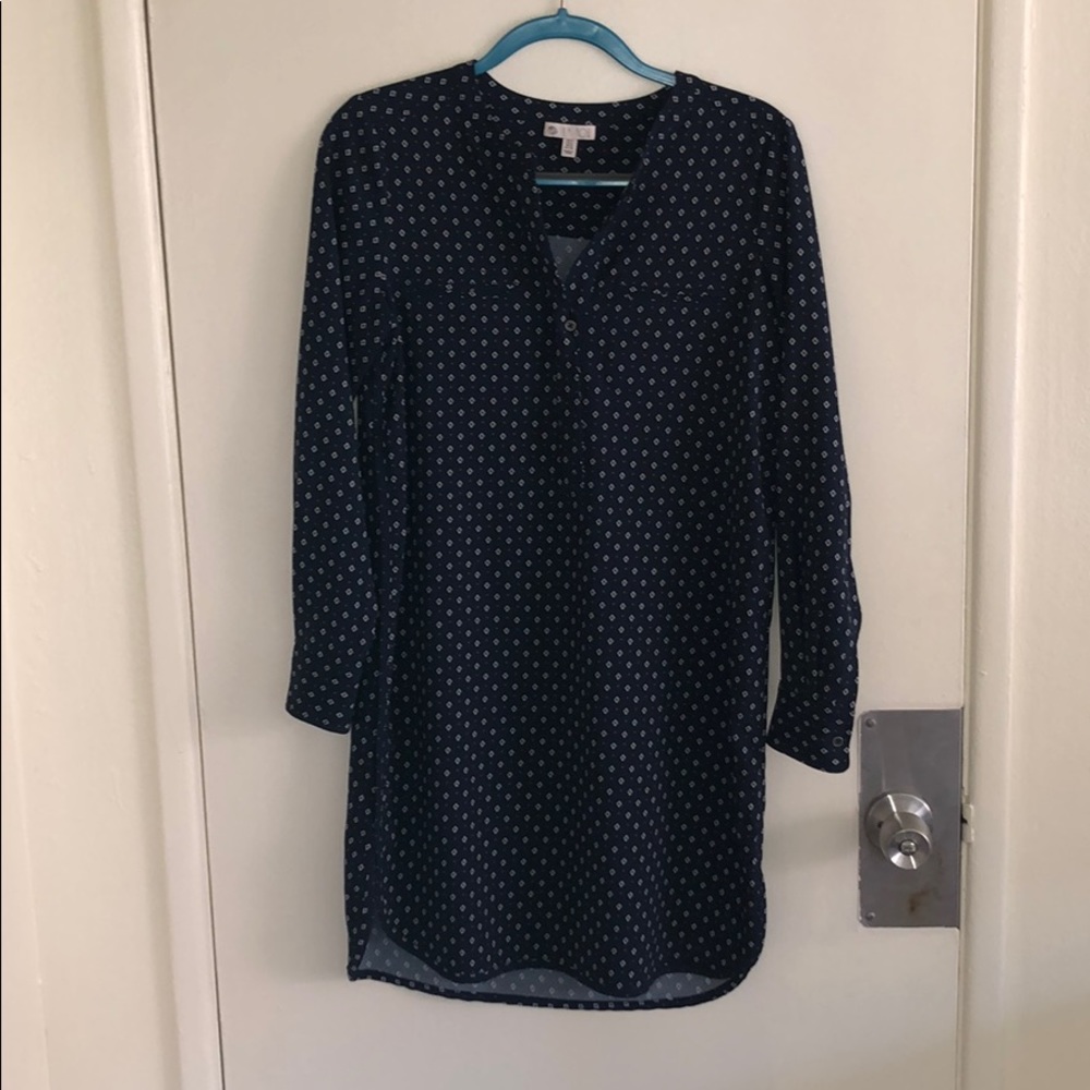 Navy Patterned Dress